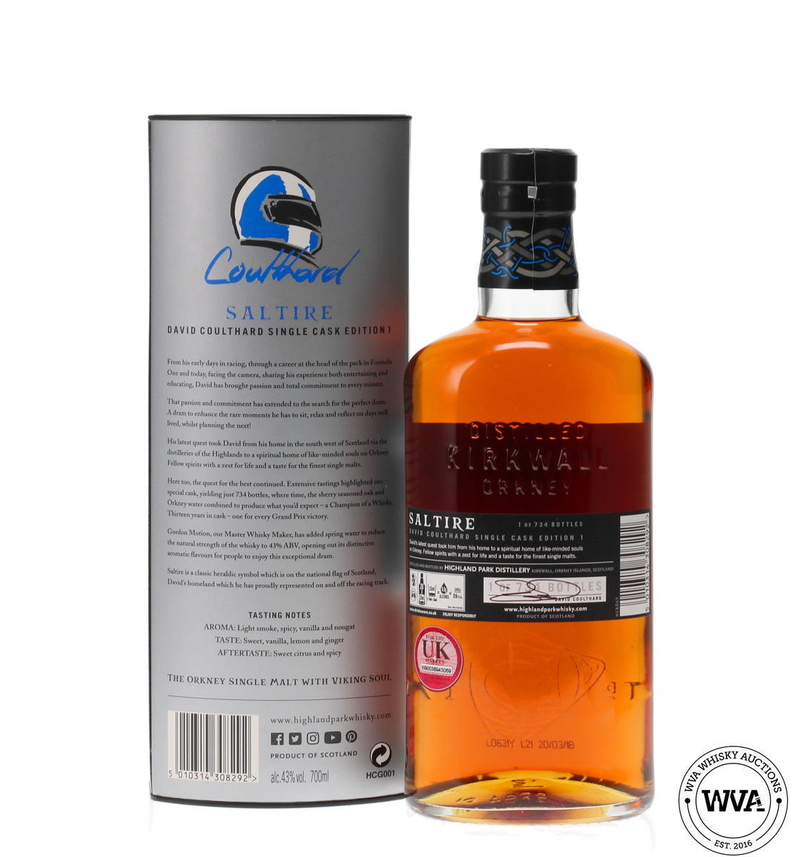 HIGHLAND PARK 13 YEAR OLD - SALTIRE DAVID COULTHARD (EDITION 1)