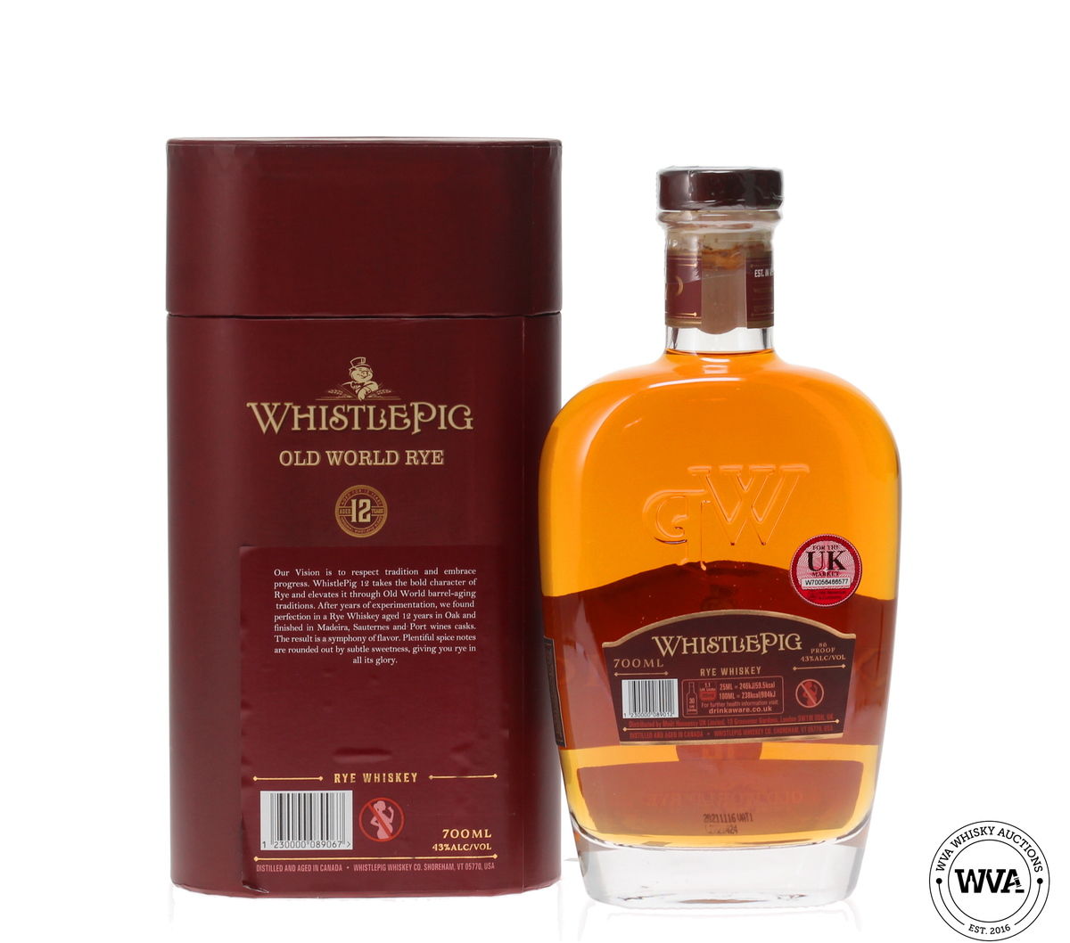 WHISTLEPIG 12 YEAR OLD - OLD WORLD RYE WINE CASK
