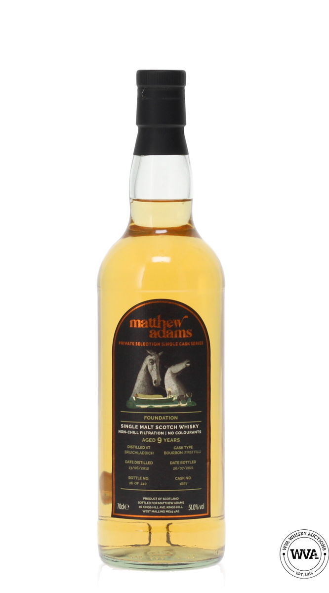 BRUICHLADDICH 9 YEAR OLD 2012 #1887 - MATTHEW ADAMS PRIVATE SELECTION