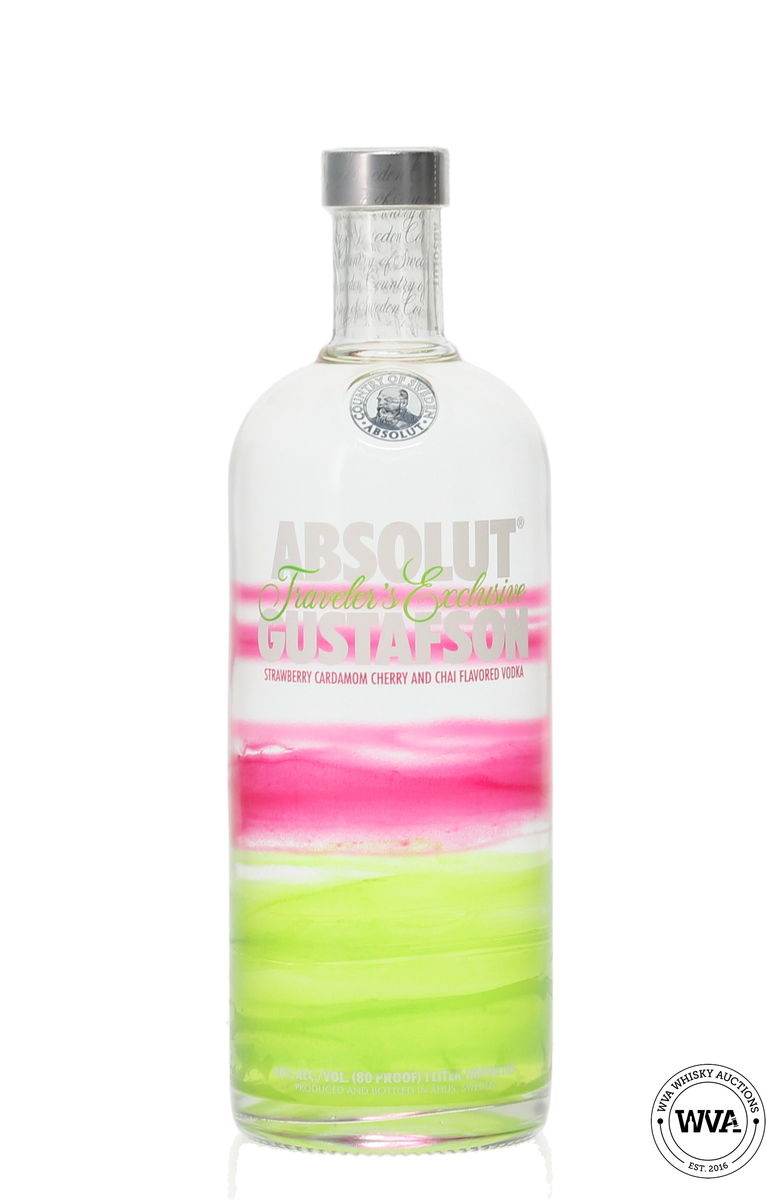 ABSOLUT GUSTAFSON LIMITED EDITION TRAVELLERS EXCLUSIVE - STRAWBERRY CARDAMOM CHERRY AND CHAI FLAVOURED VODKA