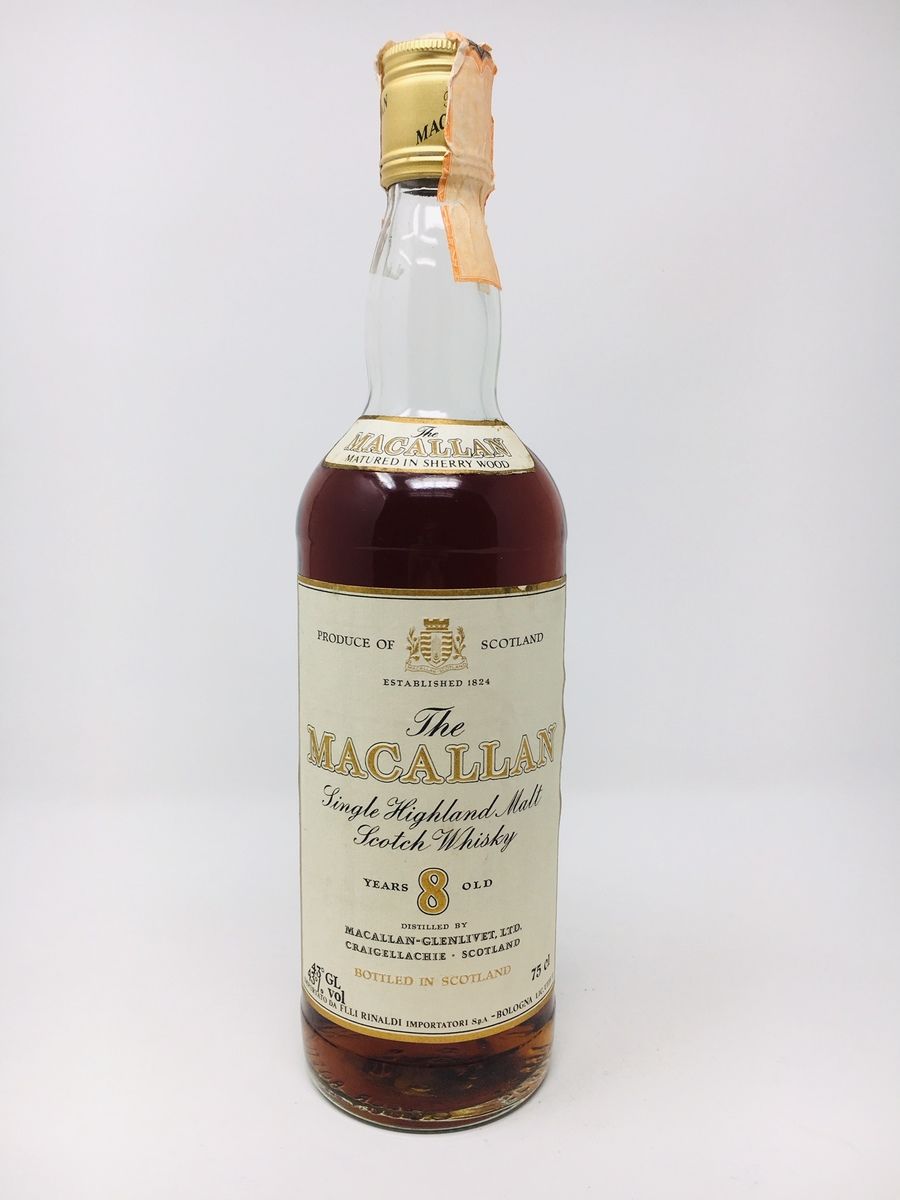 LOT 2511 - THE MACALLAN 8 YEAR OLD RINALDI IMPORT 1980'S (RESERVE PRICE £500.00)