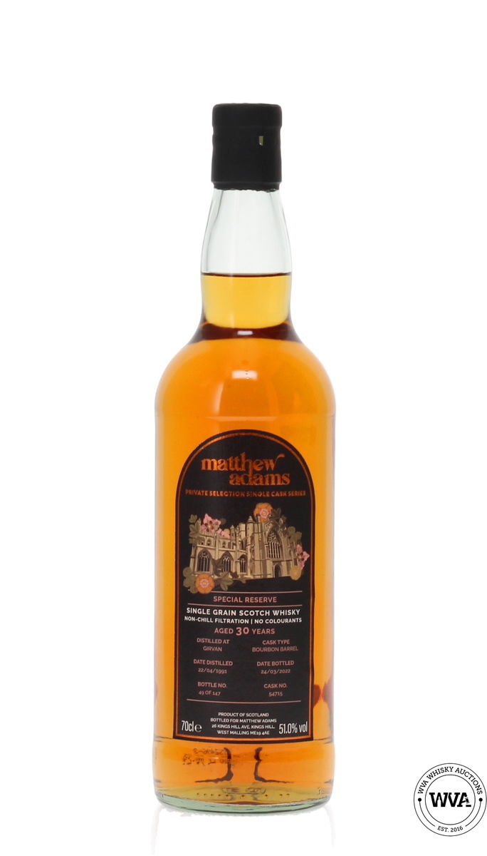 GIRVAN 1991 30 YEAR OLD #54715 MATTHEW ADAMS - PRIVATE SELECTION