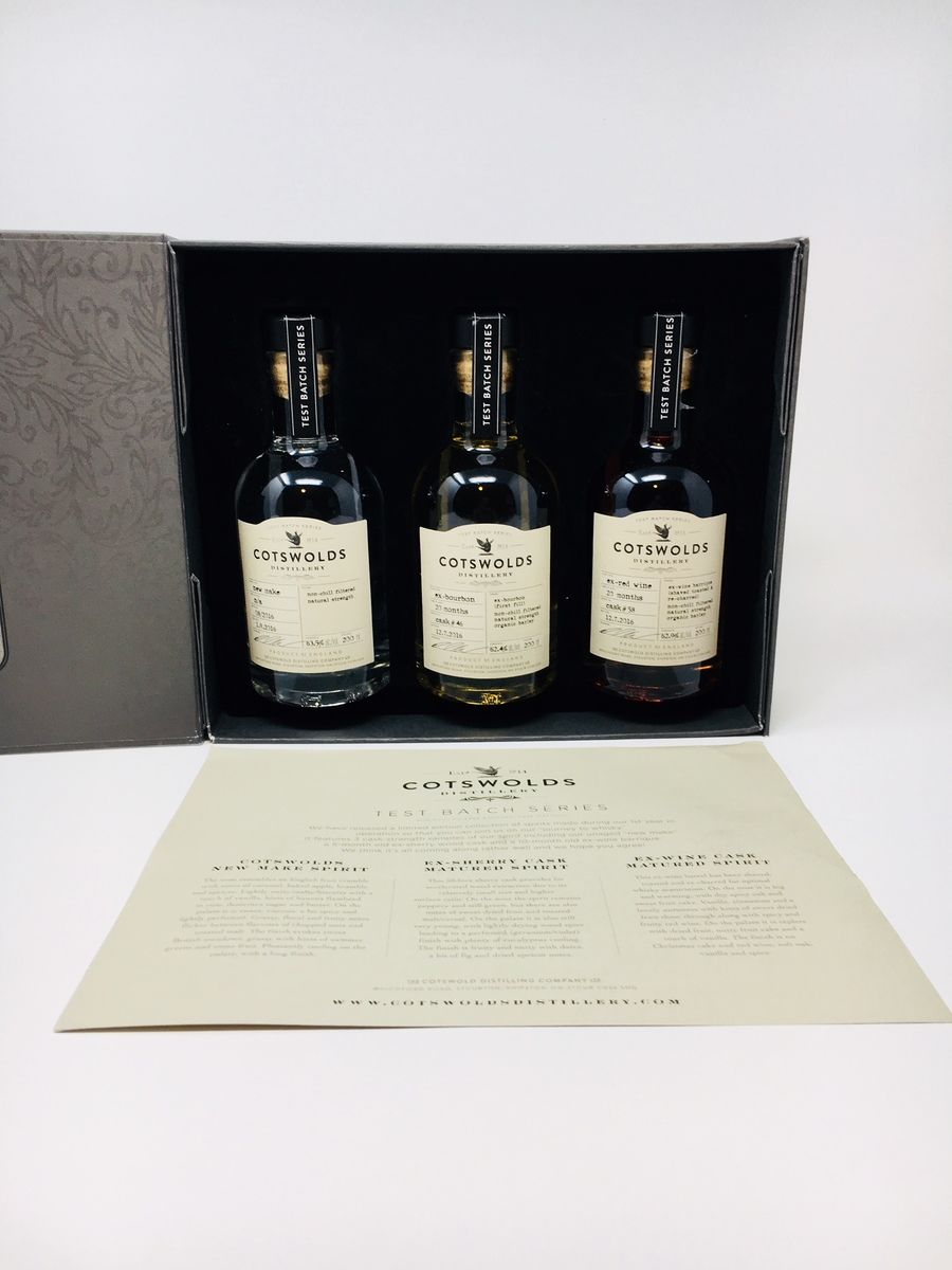 LOT 2270 - COTSWOLD DISTILLERY TEST BATCH SERIES 3 X 20CL (RESERVE PRICE £40.00)