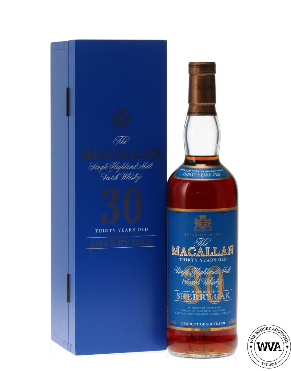 MACALLAN 30 YEAR OLD SHERRY OAK (1990s) BLUE LABEL