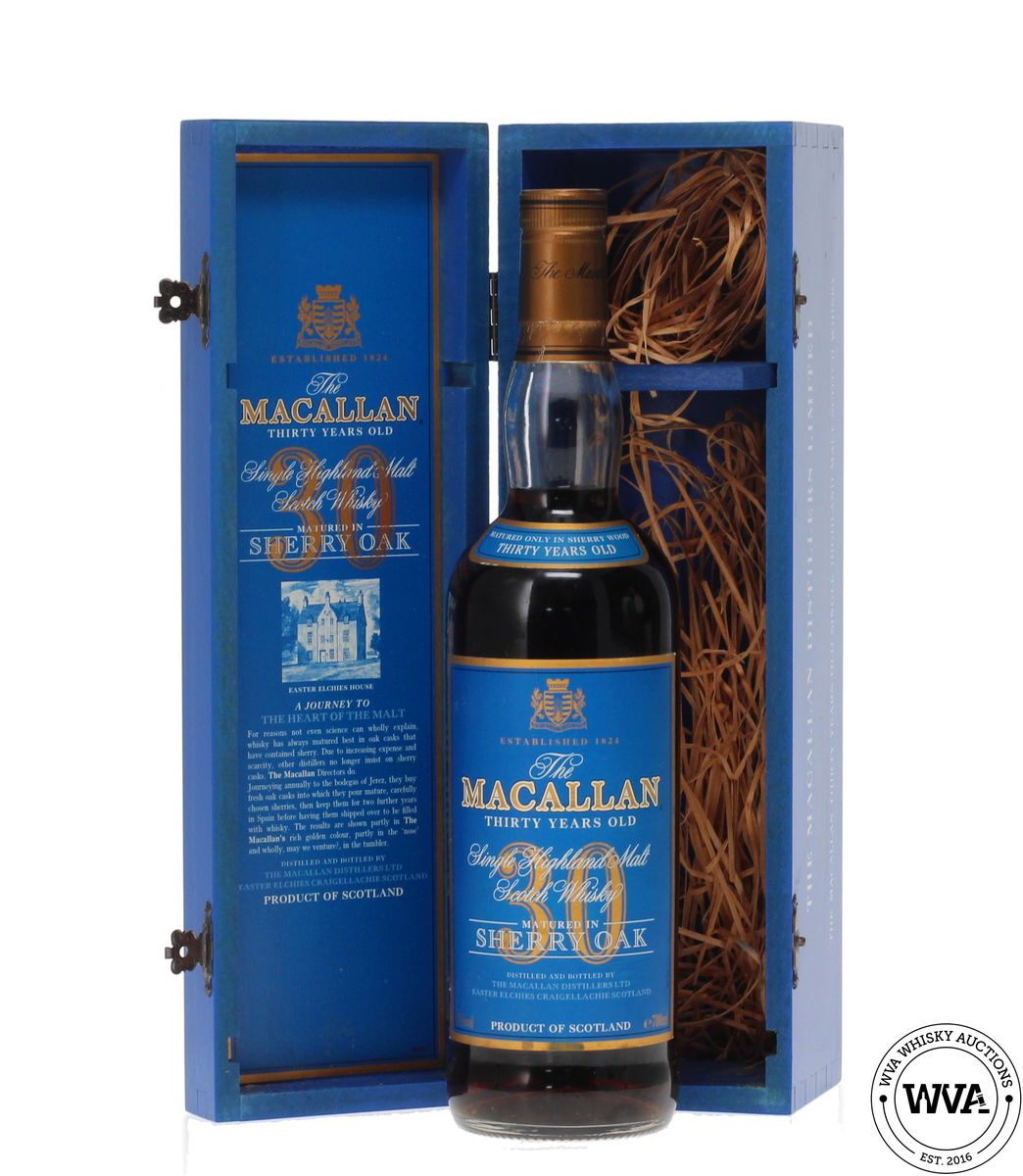 MACALLAN 30 YEAR OLD SHERRY OAK (1990s) BLUE LABEL