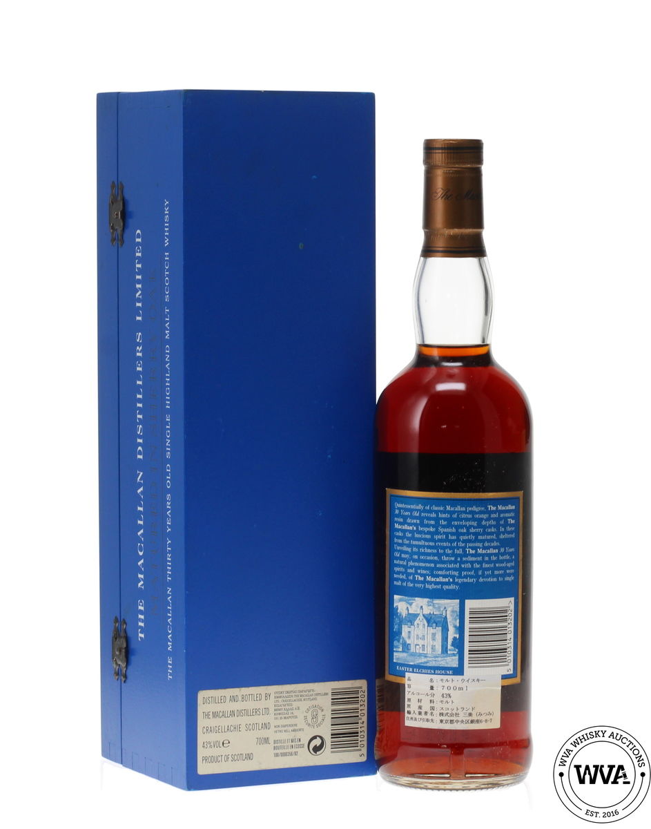 MACALLAN 30 YEAR OLD SHERRY OAK (1990s) BLUE LABEL