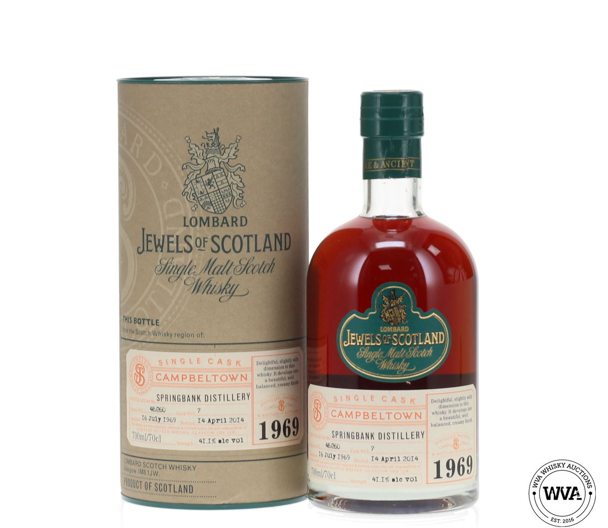 Springbank 1969 44 Year Old Single Cask #7 Lombard Jewels of Scotland