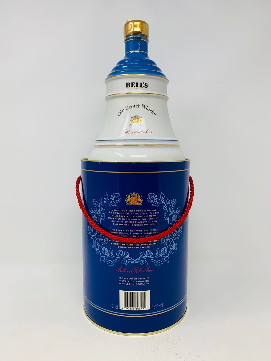 BELLS DECANTER "CELEBRATING THE QUEEN MOTHERS 90TH BIRTHDAY"