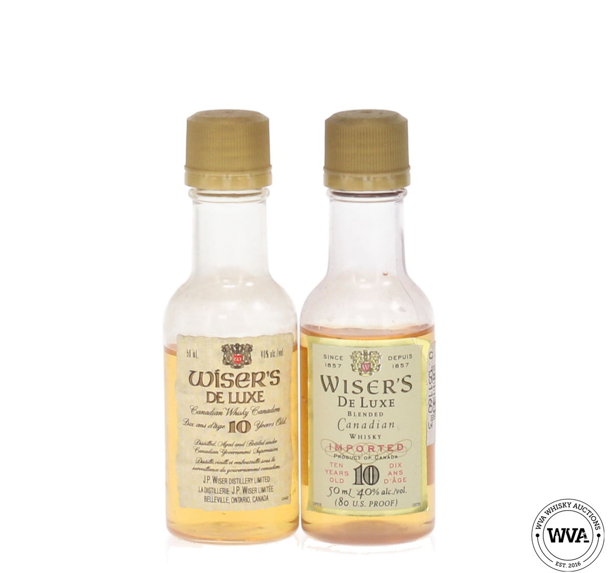 Wisers 10 Year Old Canadian Whisky Miniatures (Plastic)