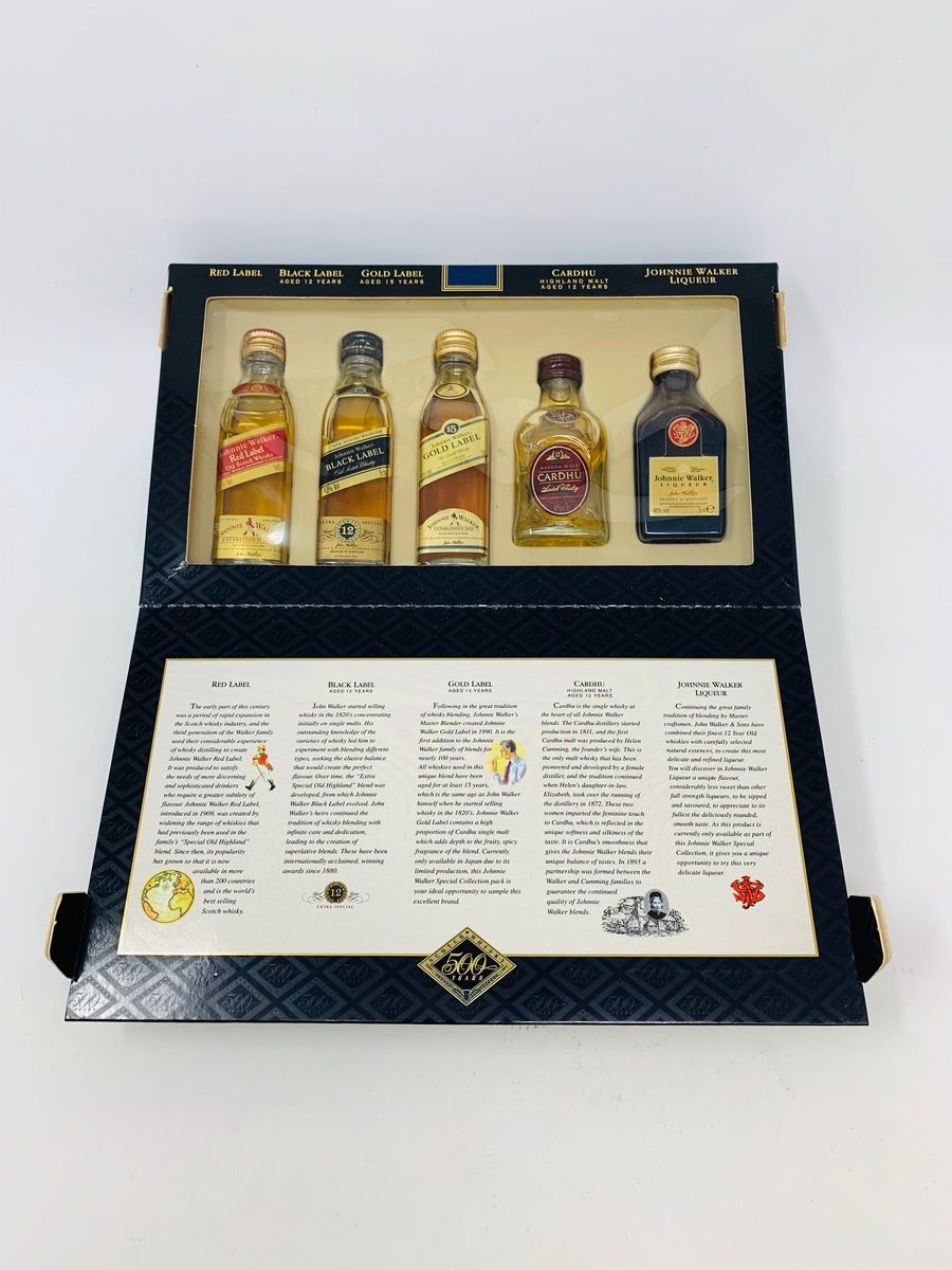ASSTD JOHNNIE WALKER WHISKY MINIATURES CASE 