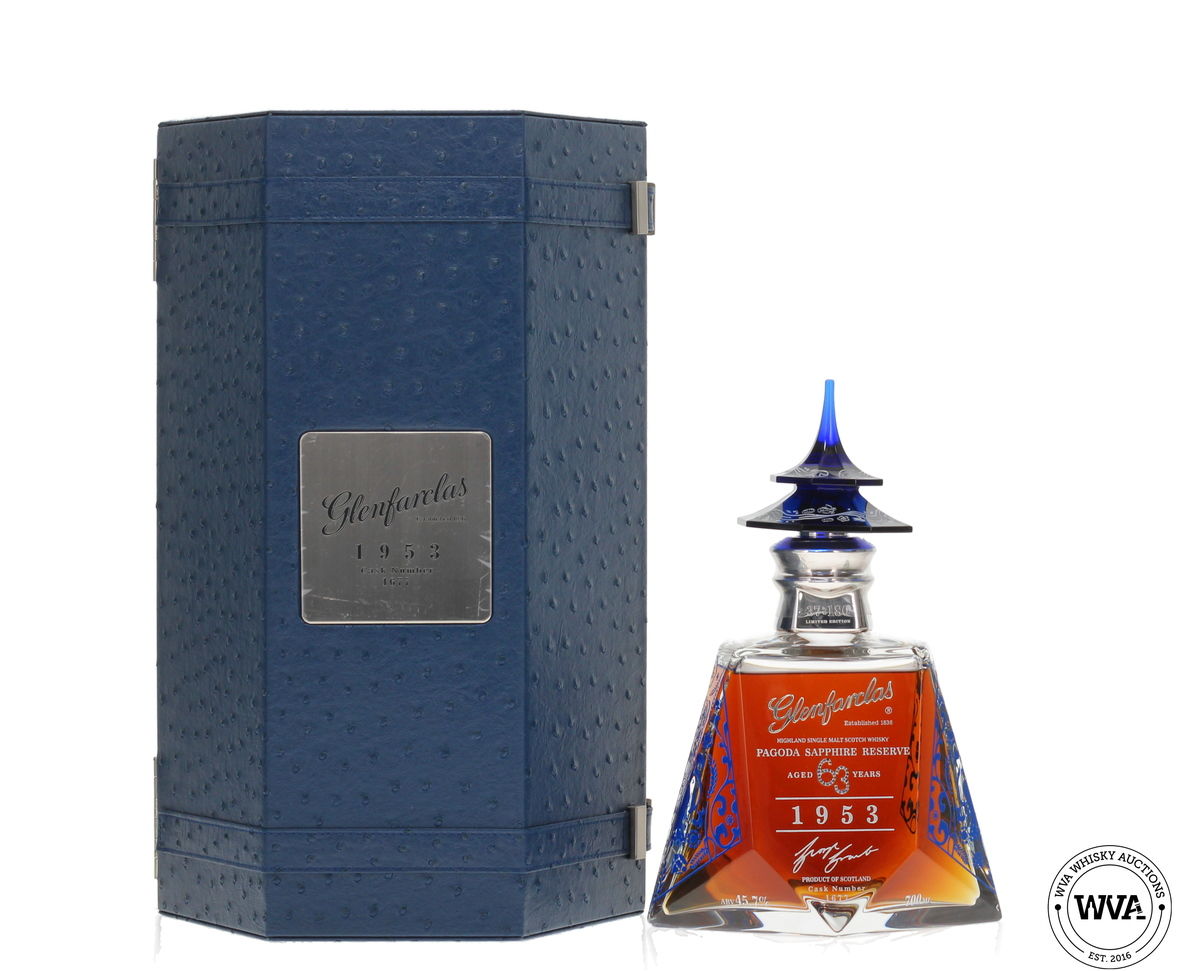 Glenfarclas 63 Year Old 1953 #1677 - Pagoda Sapphire Reserve (Silver Edition) No.37 of 180