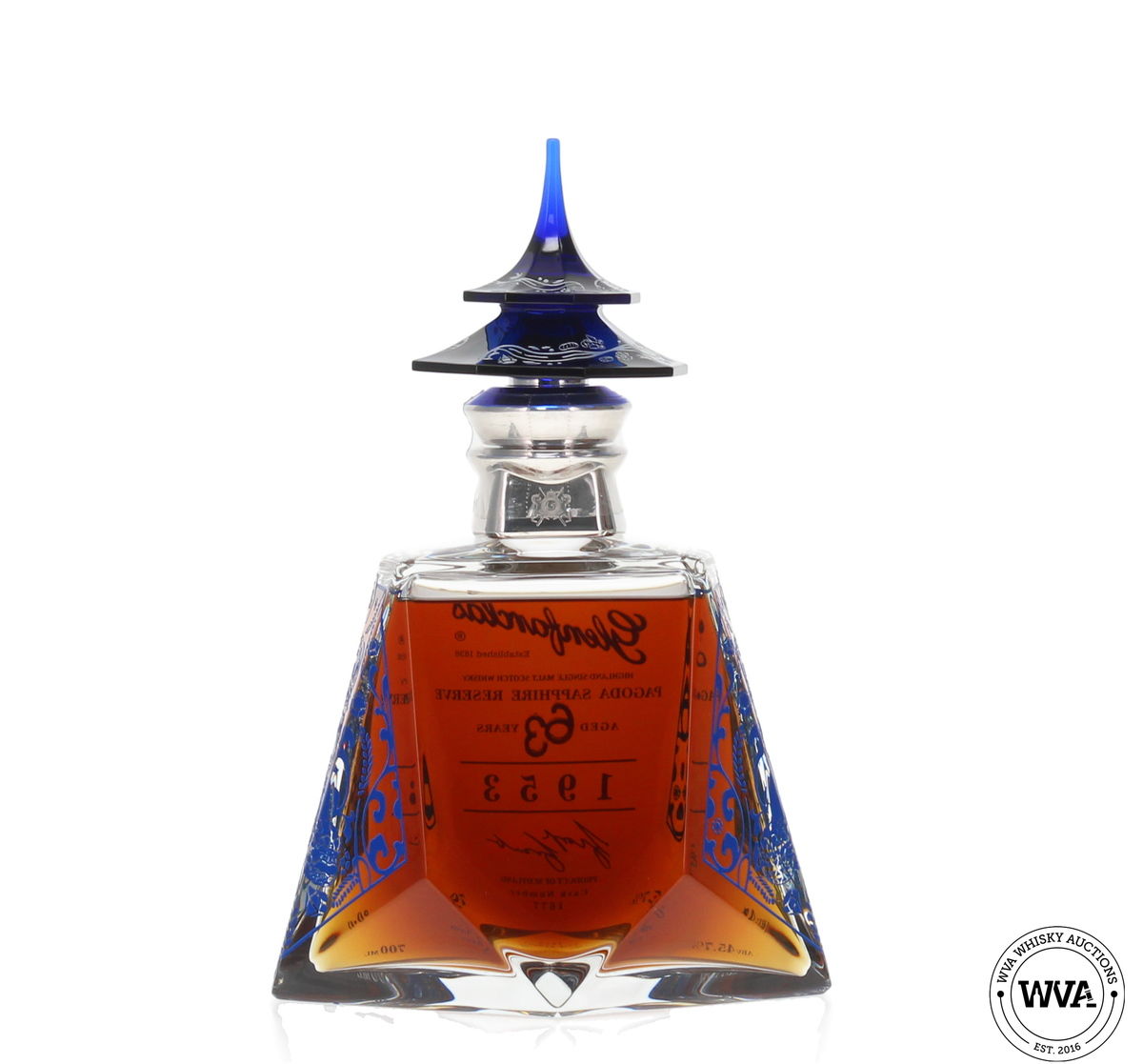 Glenfarclas 63 Year Old 1953 #1677 - Pagoda Sapphire Reserve (Silver Edition) No.37 of 180