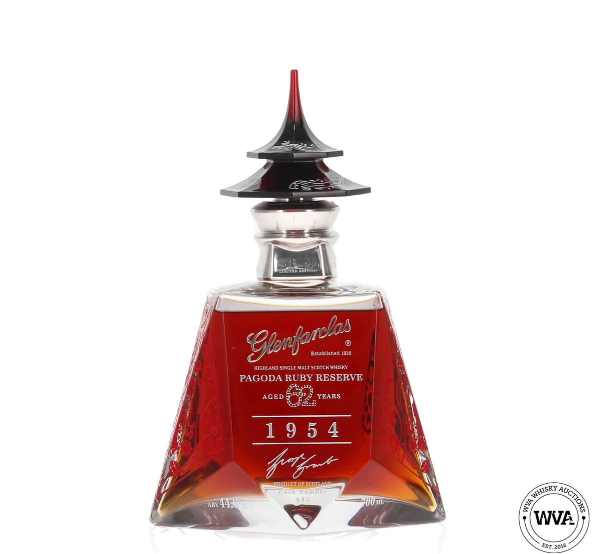 Glenfarclas 62 Year Old 1954 #445 - Pagoda Ruby Reserve (Silver Edition) No.37 of 180