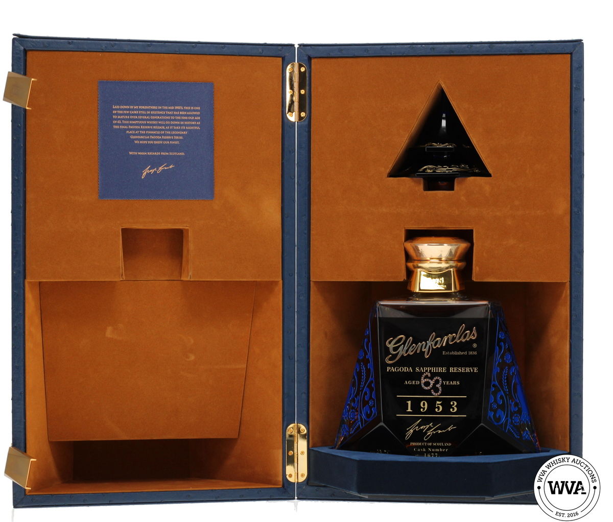 Glenfarclas 63 Year Old 1953 #1677 1.5ltr Magnum - Pagoda Sapphire Reserve - Gold Edition - Decanter No.1 Of 45