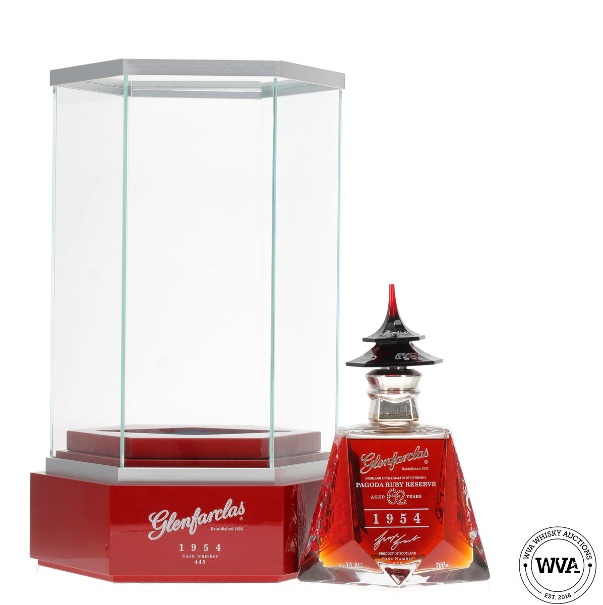 Glenfarclas 62 Year Old 1954 #445 - Pagoda Ruby Reserve (Silver Edition) 