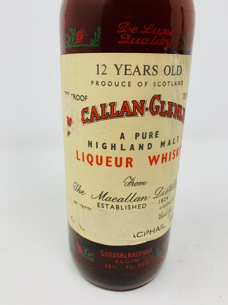 MACALLAN GLENLIVET 12 YEAR OLD THISTLE STENCIL BOTTLE