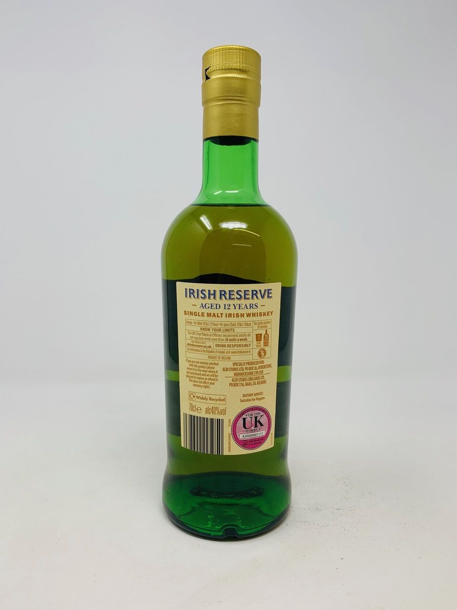 IRISH RESEVRVE 12 YEAR OLD SINGLE MALT WHISKEY