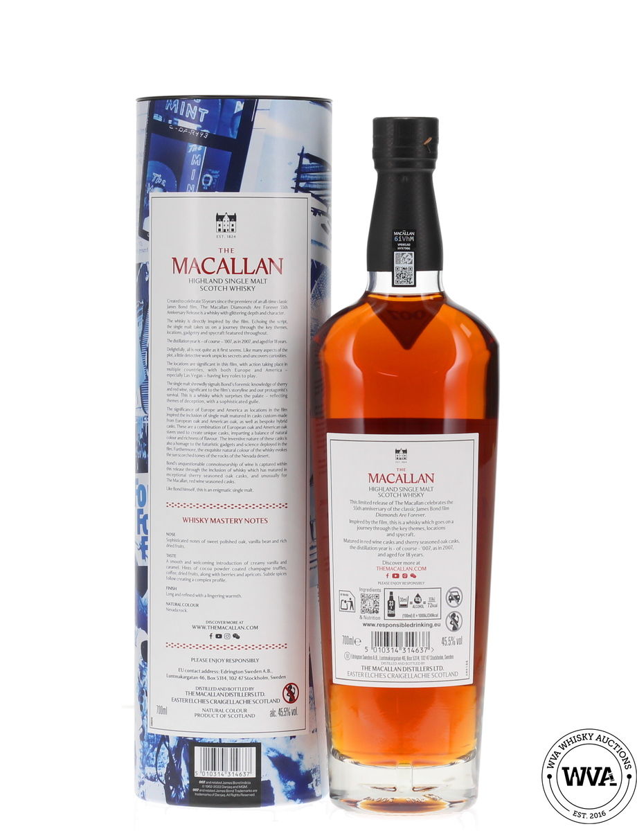 Macallan 18 Year Old 2007 - Diamonds Are Forever 55th Anniversary Release