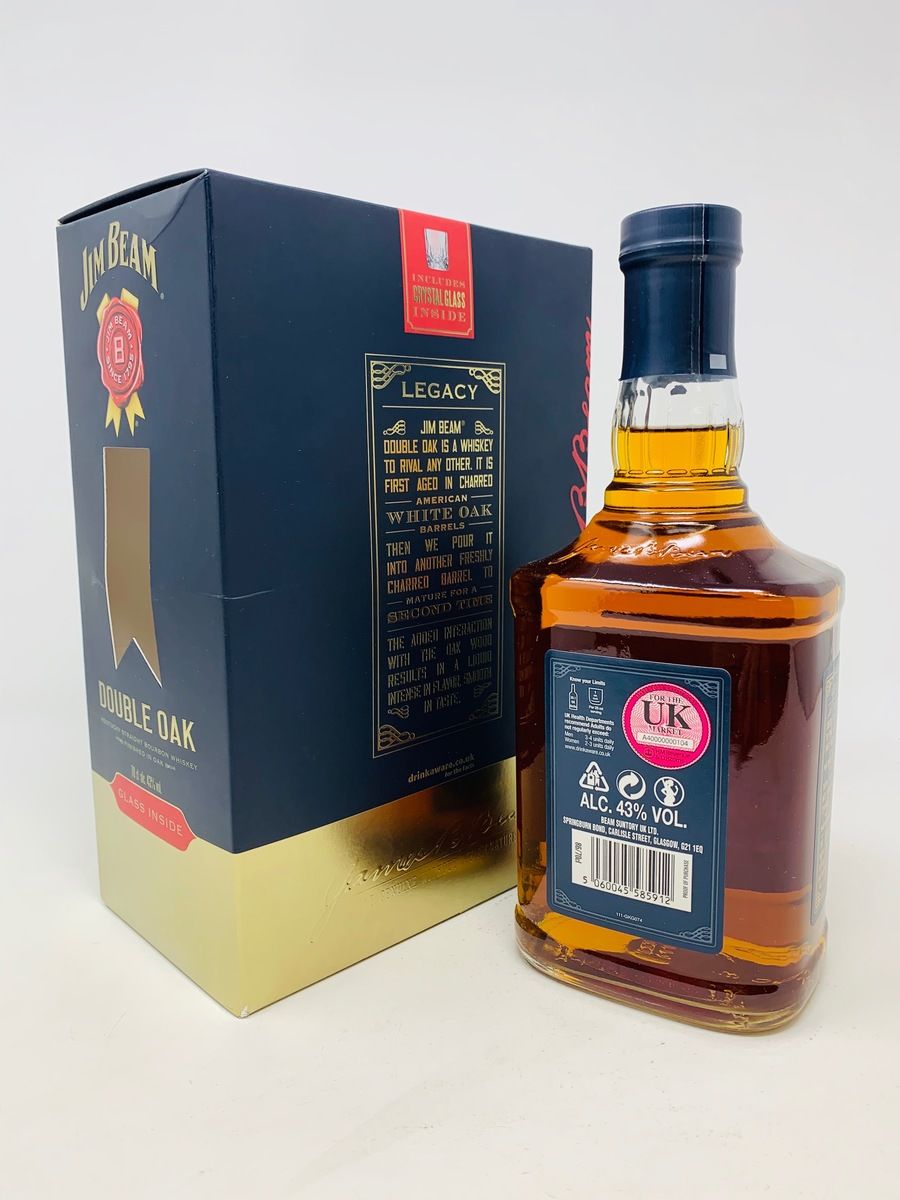JIM BEAM DOUBLE OAK SINGLE GLASS PACK