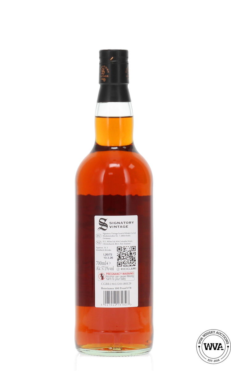 Benrinnes 13 Year Old 2012 #78 - Signatory Vintage 100 Proof Edition Series