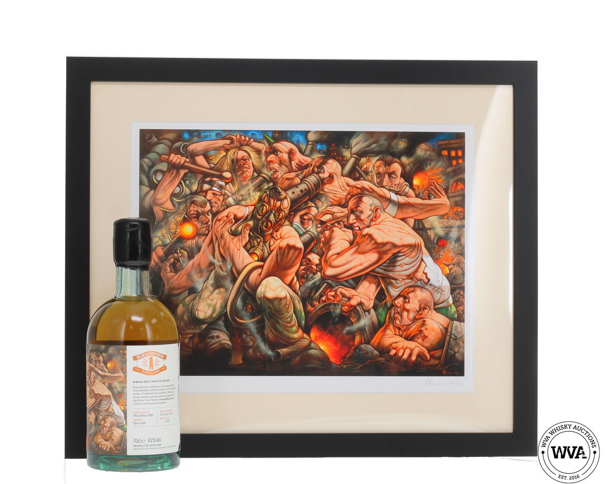 Macallan 33 Year Old 1989 - The World Is On Fire No.1 - Burnobennie X Peter Howson With Signed Print