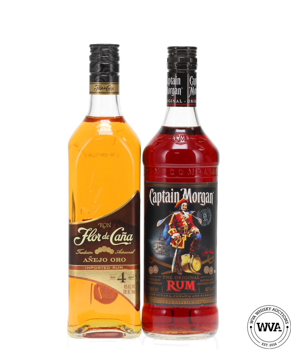 Flor de Caña 4 Year Old Añejo Oro Rum & Captain Morgan The Original Rum