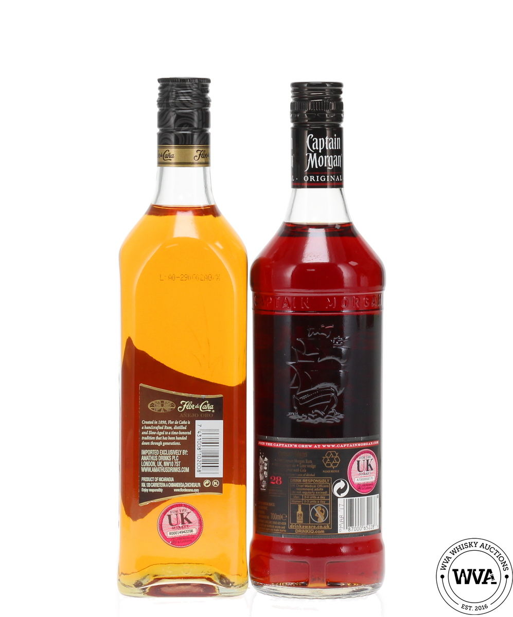  Flor de Caña 4 Year Old Añejo Oro Rum & Captain Morgan The Original Rum