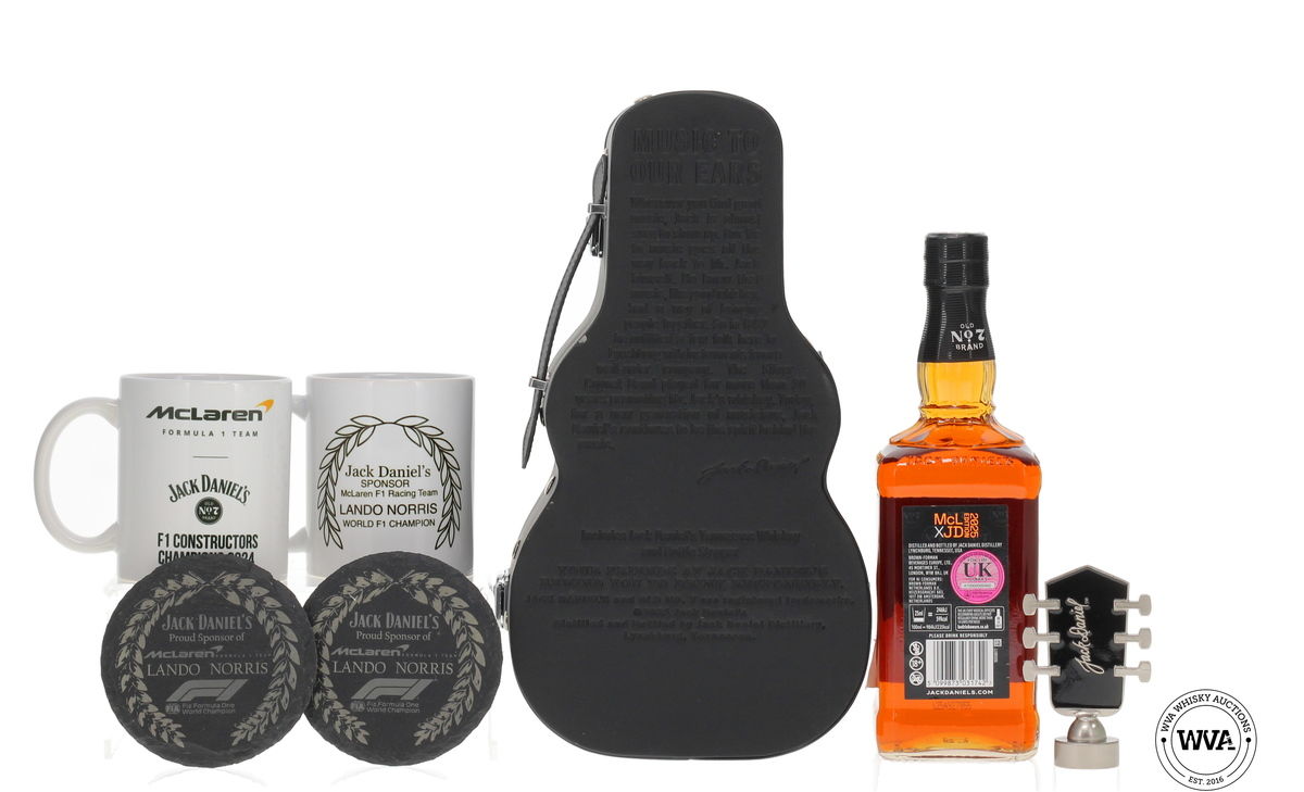 Jack Daniel's McLaren Formula 1 Team 2025 Edition Whiskey Guitar Case, Mug & Slate Mats