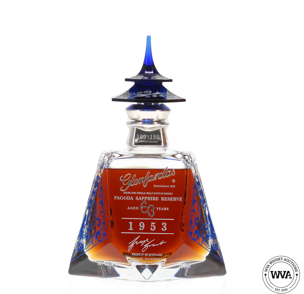 Glenfarclas 63 Year Old (1953) - Pagoda Sapphire Reserve (Silver Edition) Cask #1677