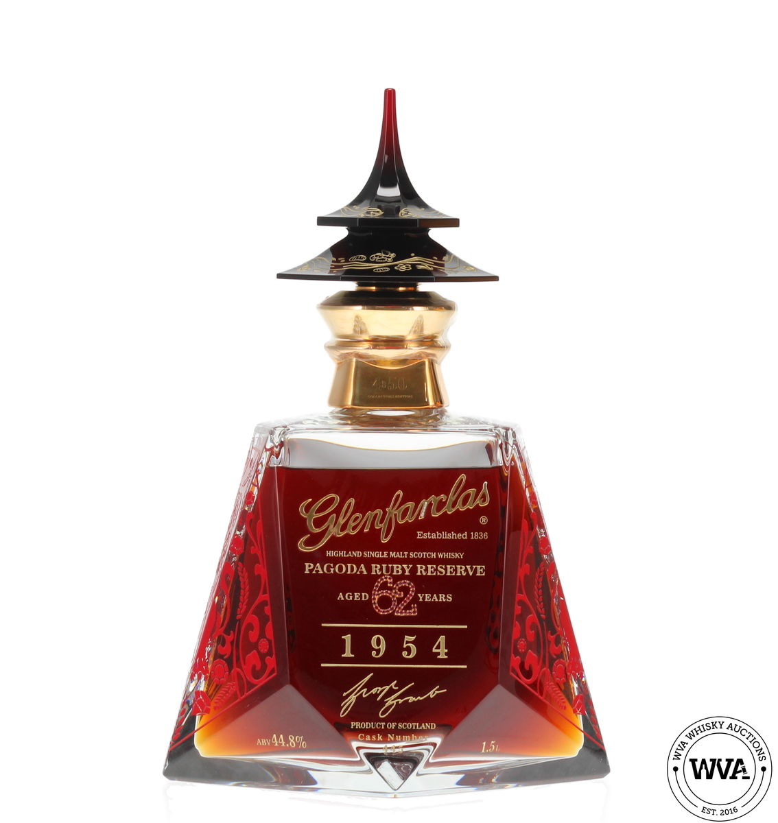 Glenfarclas 62 Year Old (1954) 1.5ltr Magnum - Pagoda Ruby Reserve (Gold Edition) Cask #445
