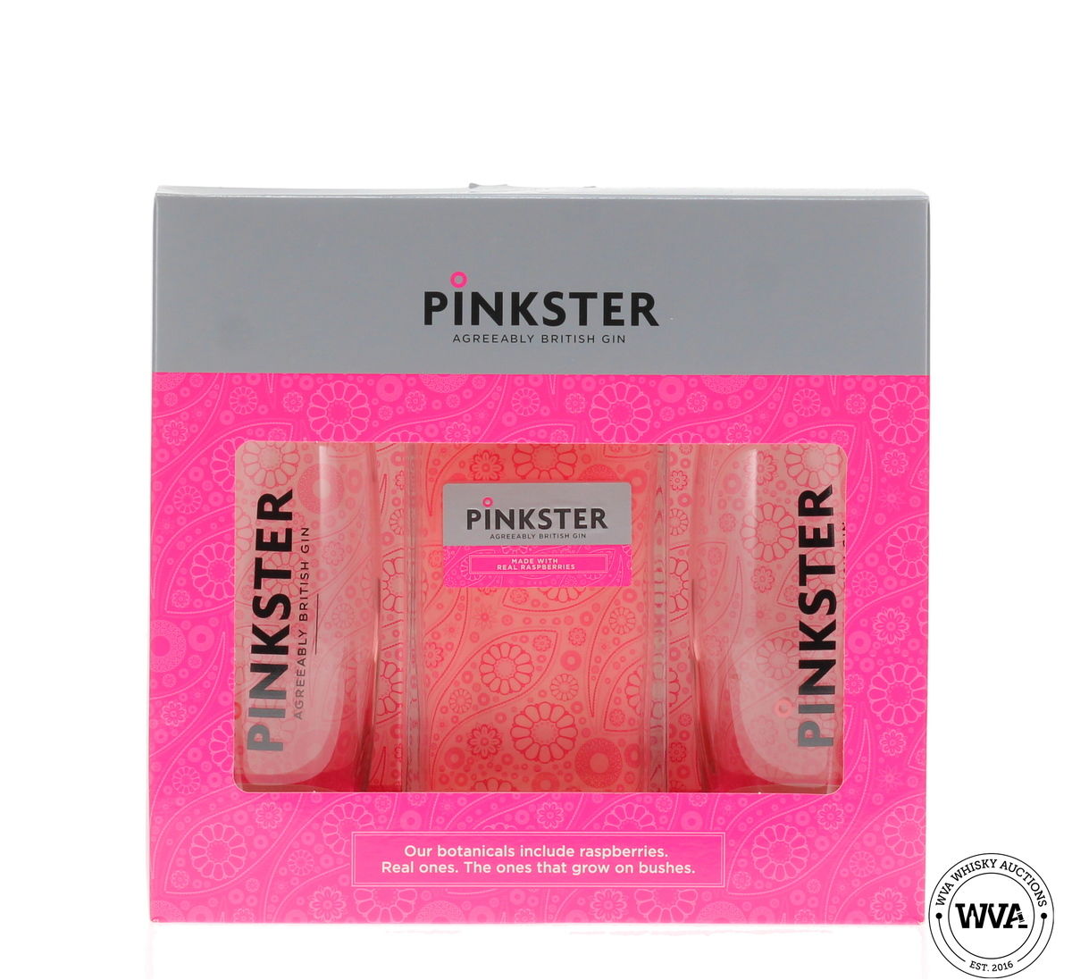 Pinkster Raspberry British Gin & Glasses