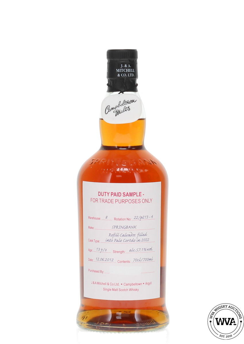 Springbank 13 Year Old 2012 - Duty Paid Sample / Refill Calvados