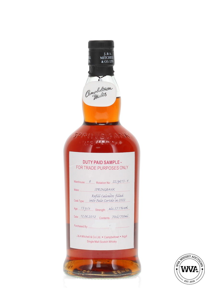Springbank 13 Year Old 2012 - Duty Paid Sample / Refill Calvados