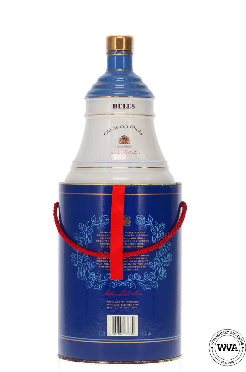 Bells Wade Decanter "Celebrating The Queens Mother's 90th Birthday"
