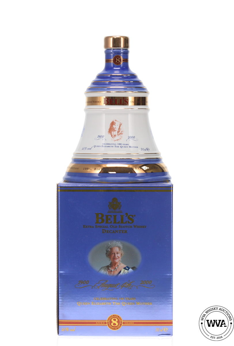 Bells Wade Decanter - "The 100th Birthday Of The Queen Mother"