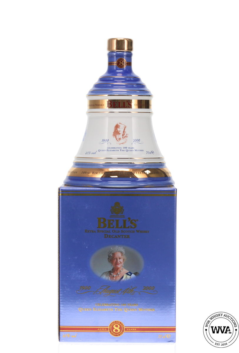 Bells Wade Decanter - "The 100th Birthday Of The Queen Mother"