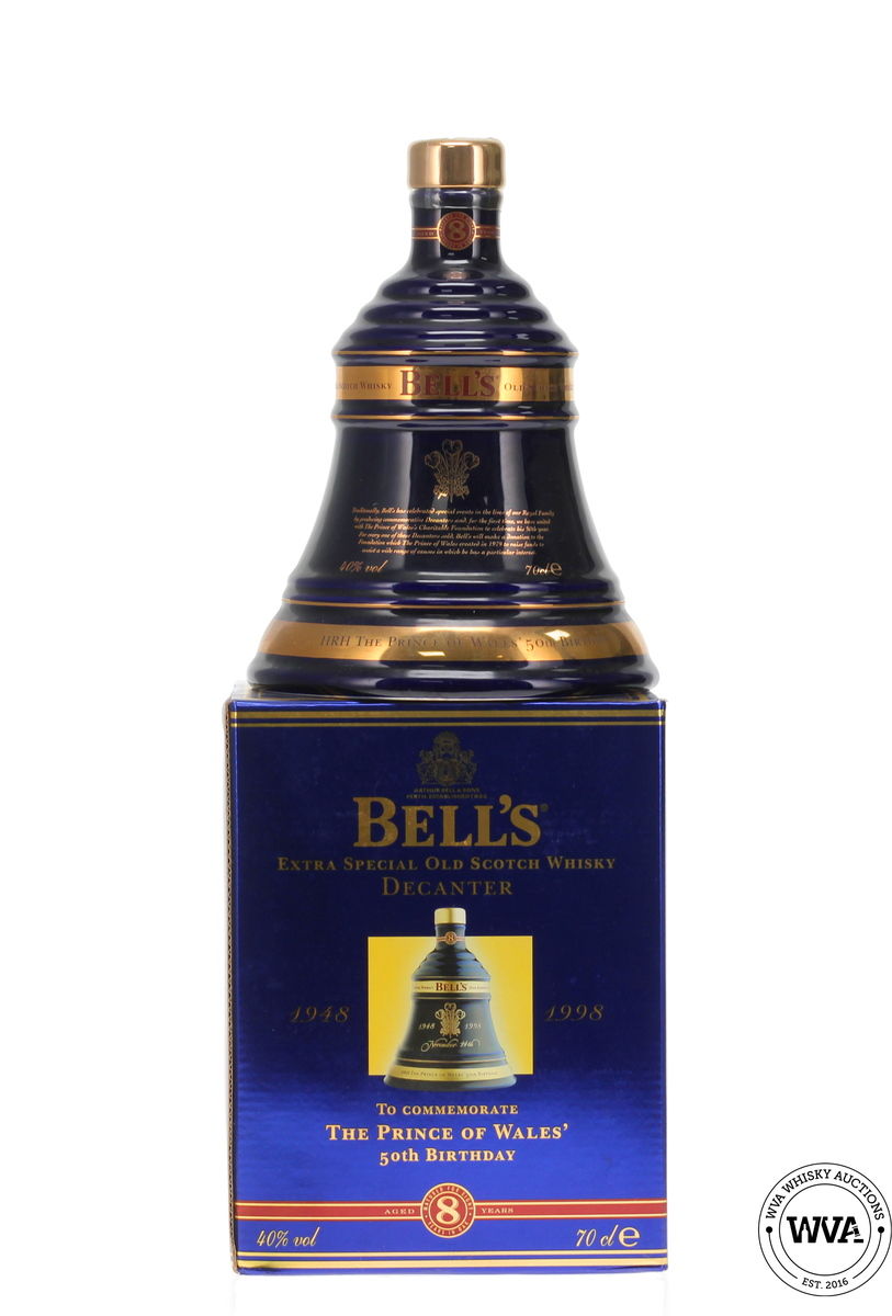 Bells Wade Decanter "The Prince Of Wales 50th Birthday"