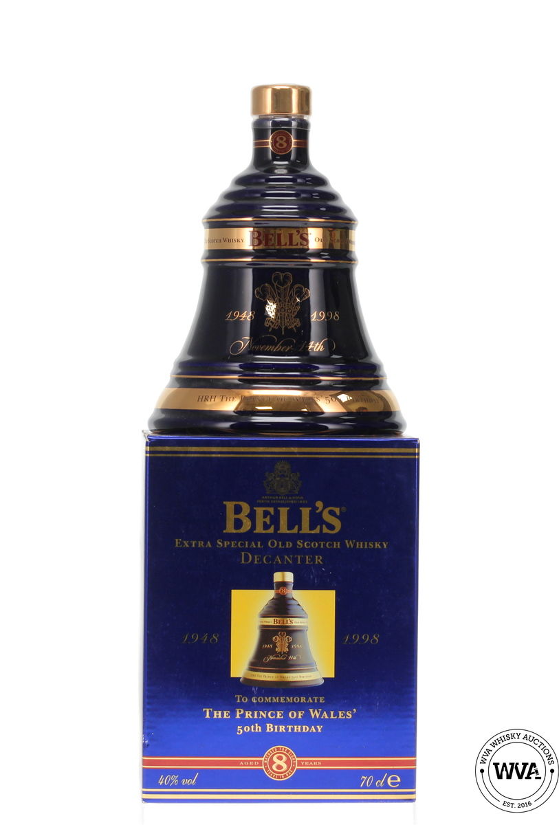 Bells Wade Decanter "The Prince Of Wales 50th Birthday"
