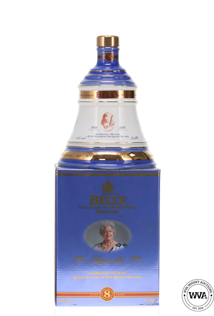 Bells Wade Decanter - "The 100th Birthday Of The Queen Mother"