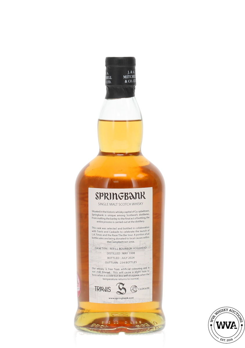 Springbank 26 Year Old Single Cask 1998 - "Travis Raze The Bar"