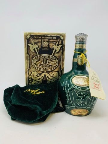 CHIVAS 21 YEAR OLD ROYAL SALUTE EMERALD FLAGON