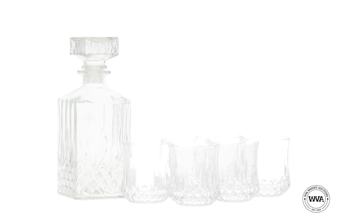 Glass Decanter & 6 Glasses