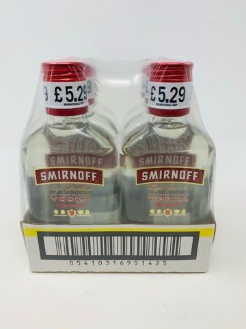 6 X 20CL SMIRNOFF VODKA FLASKS 