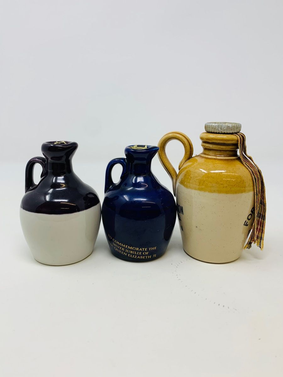 3 X ASSTD CERAMIC WHISKY MINIATURES 