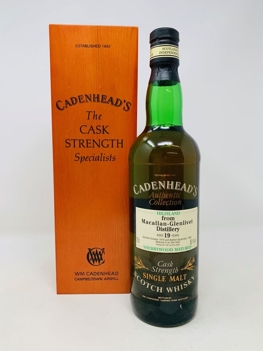 MACALLAN GLENLIVET 19 YEAR OLD CASK STRENGTH CADENHEAD'S 