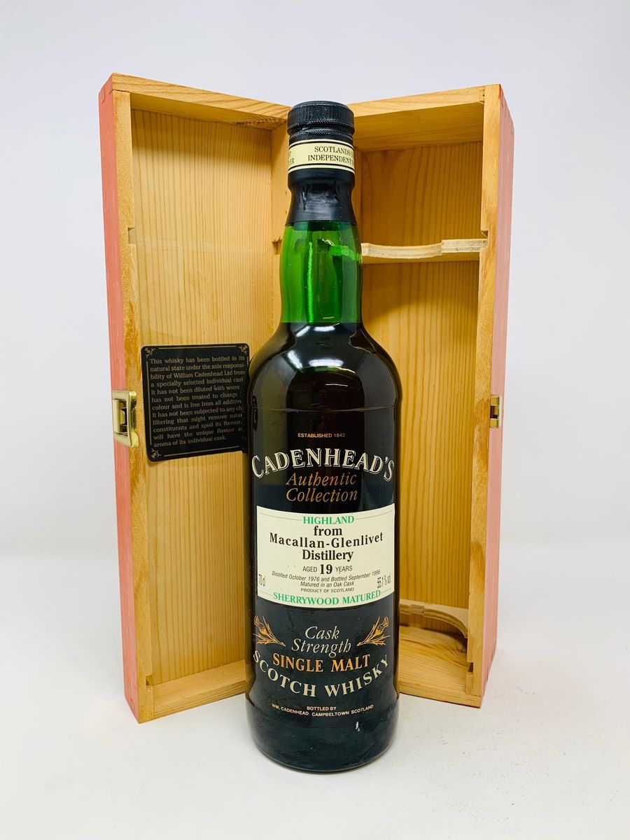 MACALLAN GLENLIVET 19 YEAR OLD CASK STRENGTH CADENHEAD'S 