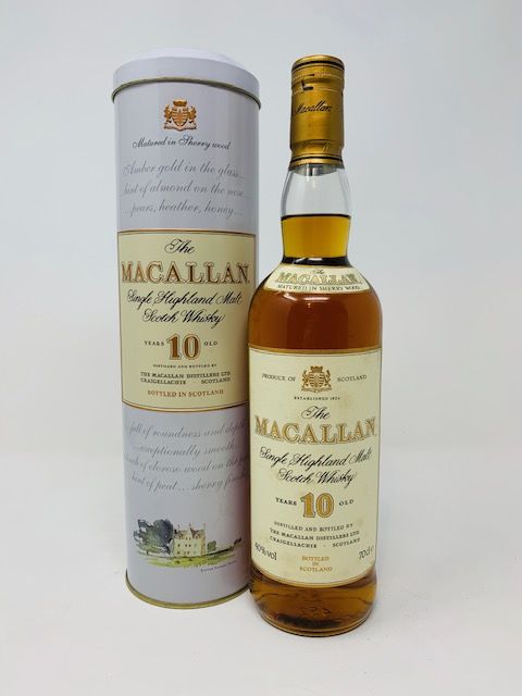 LOT 2883 - THE MACALLAN 10 YEAR OLD 1990'S TIN TUBE (RESERVE PRICE £500.00)