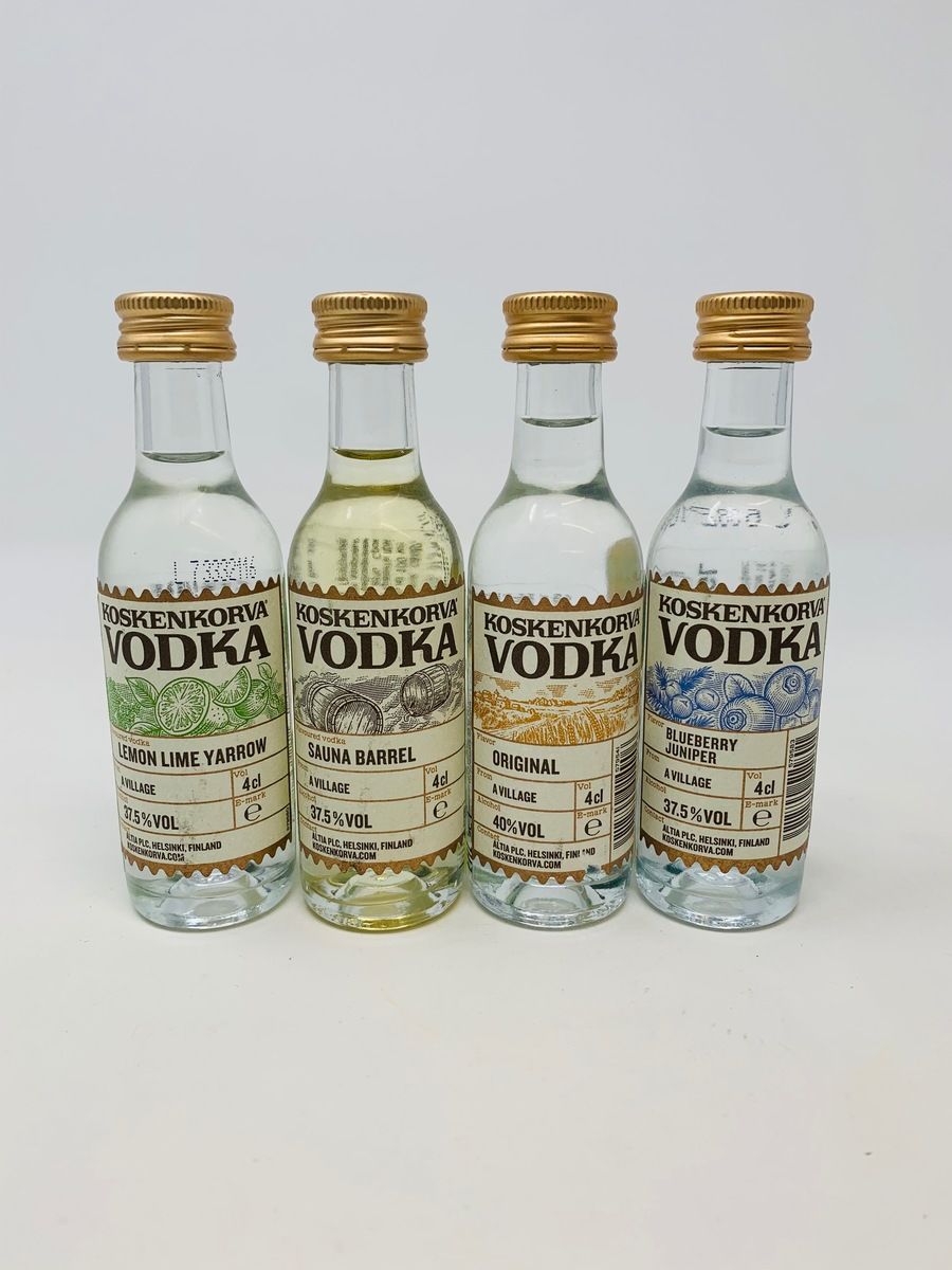 4 X KOSKENKORVA VODKA MINIATURES