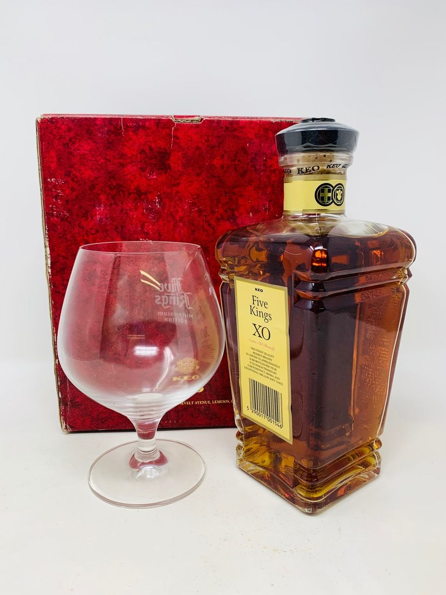FIVE KINGS XO CYPRUS BRANDY WITH GLASS