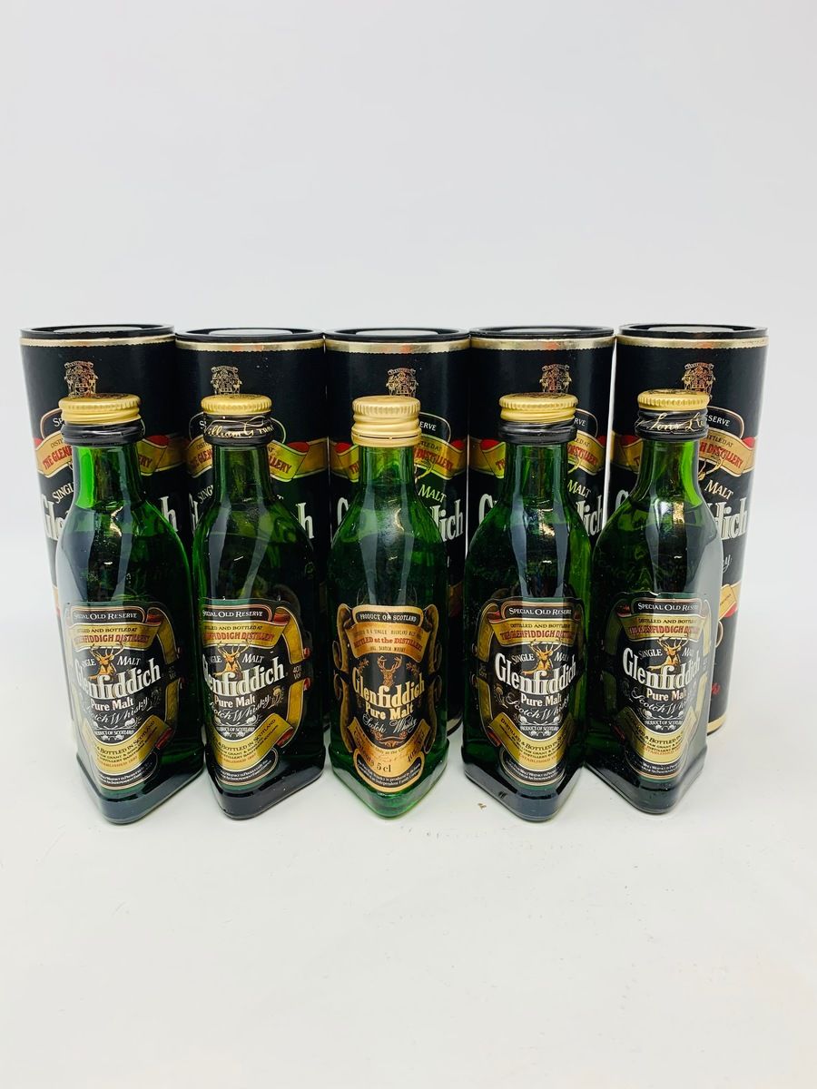 5 X GLENFIDDICH MINIATURES